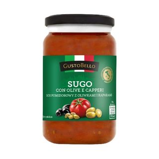 GustoBello Sos pomidorowy z oliwkami i kaparami, 350 g