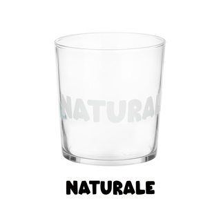 Bicchiere acqua in vetro scritta Naturale - 360 ml