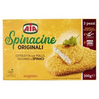 Aia Spinacine Originali Cotoletta con Pollo, Tacchino e Spinaci surgelato 300 g