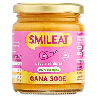 Puré De Verduras Y Pavo 100% Ecológico Smileat Frasco 230 G