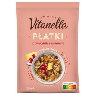 Vitanella Płatki z owocami i kokosem, 250 g