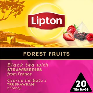 Lipton Czarna herbata z truskawkami z Francji (20 torebek) 30 g