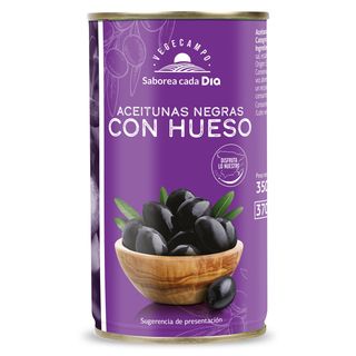 Aceitunas Negras Con Hueso Dia Vegecampo Lata 185 G