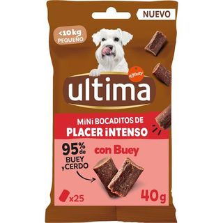 Snack Mini Bocaditos De Buey Para Perro Ultima, Paquete 40 G
