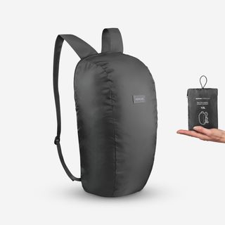Mochila Plegable De Montaña Y Trekking Viaje 10L Forclaz Compact Talla Única Negro