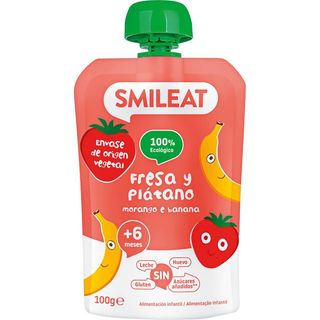 SMILEAT Bolsita Con Plátano Y Fresa 100 G