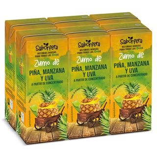 Zumo De Piña, Manzana Y Uva Pack 6 X 200 Ml