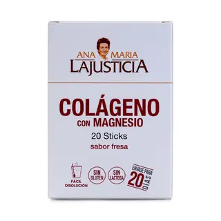 Colágeno con magnesio sticks sabor fresa 20uds Ana María Lajusticia