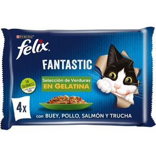 Felix Fantastic Selección De Verduras Sobres En Gelatina - Multipack 4 0.34Kg