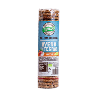 Galleta con Copos Integrales de Avena y frutas 250g Biocop