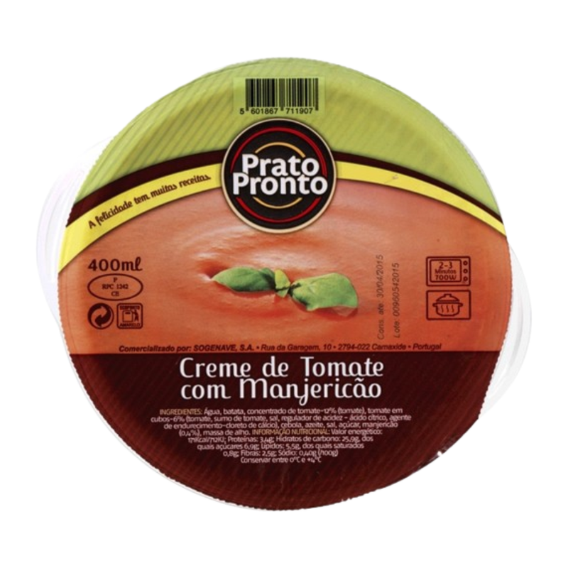 Prato Pronto Creme Tomate com Manjericão 400ml