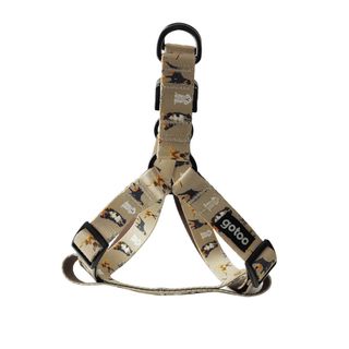 Gotoo Arnés ajustable estampado marrón para perros