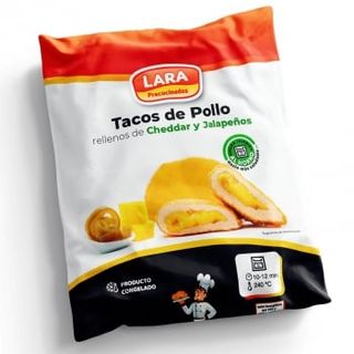 Tacos De Pollo Rellenos De Cheddar Y Jalapeños Lara Precocinados 300 G.