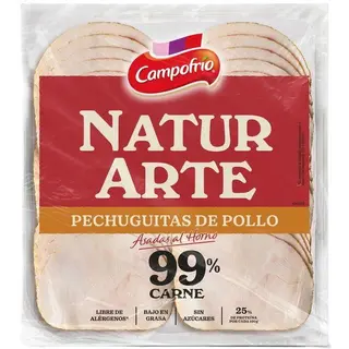 Pechuguita De Pollo 99% Campofrío Naturarte, Bandeja 90 G