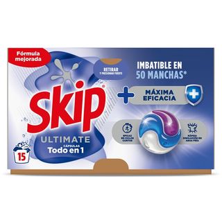 Detergente Máquina Cápsulas Máxima Eficacia Skip Caja 15 Lavados