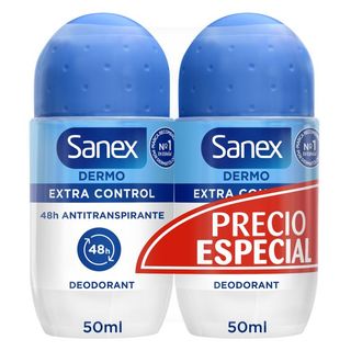 Desodorante Roll-On Dermo Extra Control 48h Antitranspirante - Sanex - 2 x 50 ml 8714789974163