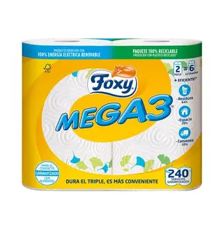 Papel Cocina Foxy Mega3 2 Uds.
