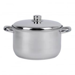 Cacerola De Acero Inoxidable Vulcano Con Tapa 24 Cm - Inox