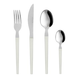 Set 24 posate in acciaio manico bianco - Diletta