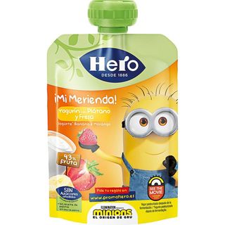 HERO Bolsita De Yogur Con Fresa Y Plátano 100 Ml