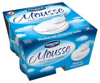 Mousse de Yogur Natural Azucarado Elaborada sin Gluten Danone 4 X 65 G