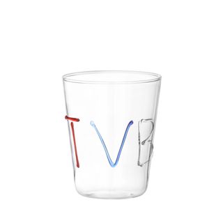 Bicchiere scritta Tvb - in vetro borosilicato, da 380 ml