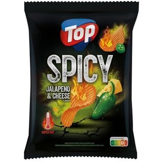 TOP Chipsy SPICY Jalapeno&cheese, karbowane, 150 g