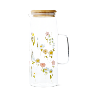 Caraffa in vetro - Con coperchio in bambù - 3068740