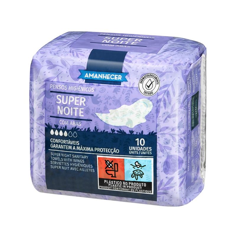 Amanhecer Penso Higiénico Ultra Noite com Abas 10un