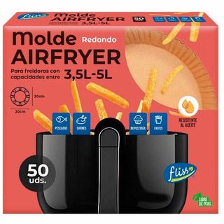 Molde De Papel Redondo Air Fryer Fliss, Paquete 50 Uds