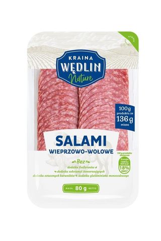 Kraina Wędlin Nature Salami plastry 80 g