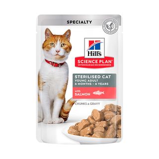 Hill'S Science Plan Sterilized Young Adult Salmón Sobre Para Gatos 0.085Kg