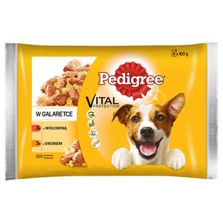 Pedigree Karma dla psa w galaretce, wołowina/drób, saszetki, 6x100 g