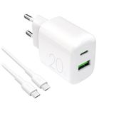 Kit Cargador De Pared Puro Pro Lite 20W + Cable Usb-A A Usb-C 1,2M Blanco (8018417500039)