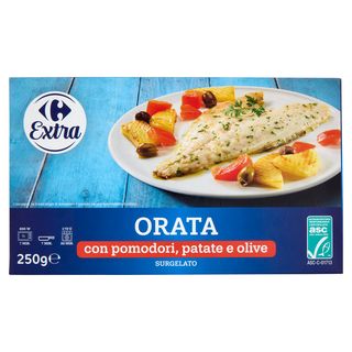 Carrefour Extra Orata con pomodori, patate e olive Surgelato 250 g