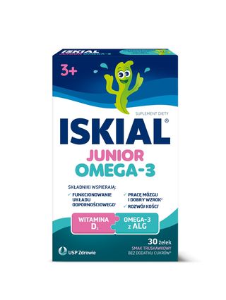 Iskial Junior Omega-3 Smak truskawkowy Żelki