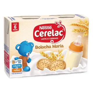 Leite e Cereais Bolacha Maria +6M Cerelac (emb. 2 x 200 ml)