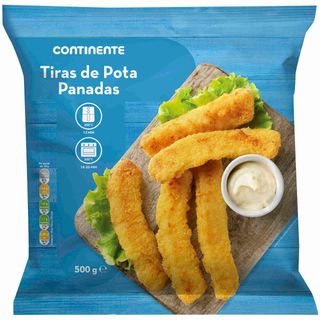 Tiras de Pota Panadas Continente (emb. 500 gr)