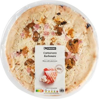Pizza Carbonara Larga Fermentación Eroski, Caja 360 G