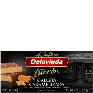 DELAVIUDA Turrón Praliné Galleta Caramelo 200 G