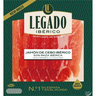 Jamón De Cebo Ibérico 50% Lonchas, Paquete 60 G