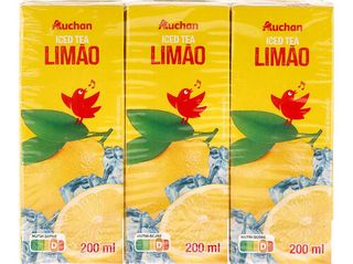 ICE TEA AUCHAN LIMÃO 6X200ML