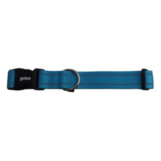 Gotoo collar de nylon reflectante azul para perros