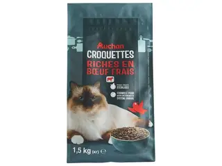 RAÇÃO PARA GATO AUCHAN ESTERILIZADO RICO EM VACA FRESCA 1.5KG