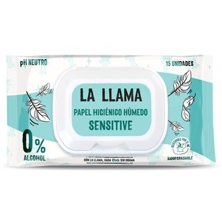Papel Higiénico Húmedo Sensitive La Llama Dia Bolsa 15 Unidades