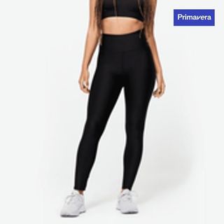 Mallas Leggings Tiro Alto Fitness Mujer 100 Negro.XL / W35 L31 Negro