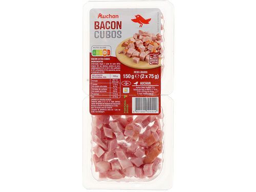 BACON EXTRA CUBOS AUCHAN 2X75G
