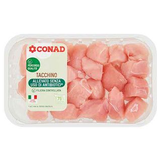 CONAD Percorso Qualità Allevato senza uso di antibiotici Bocconcini di Fesa di Tacchino 400 g - 8003170075849