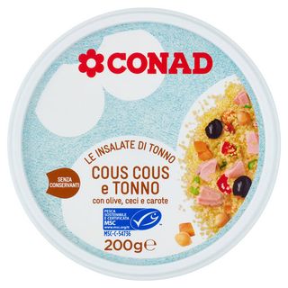 CONAD Le Insalate di Tonno Cous Cous e Tonno con olive, ceci e carote 200 g - 8003170078703