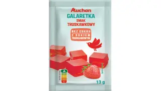 Auchan - Galaretka o smaku truskawkowym bez cukru - 13 g